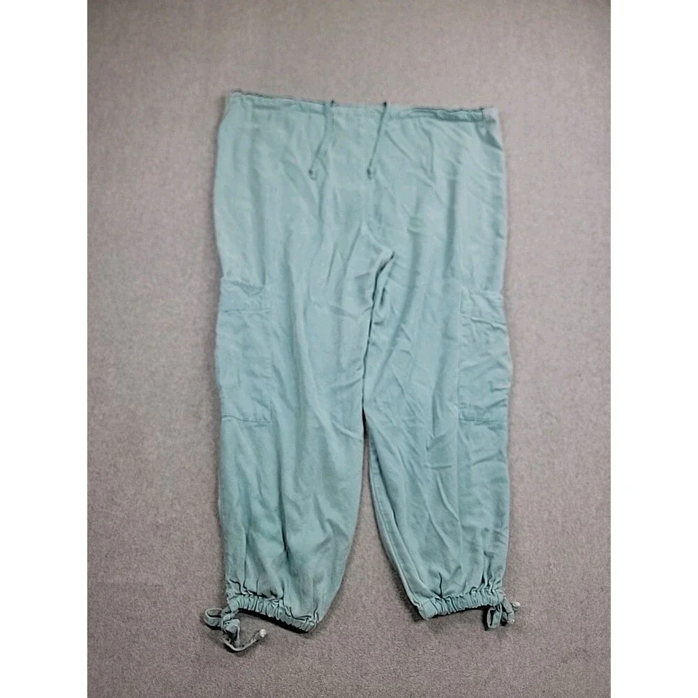 Tianello Joggers Womens XS Green Tencel Rayon Lightweight Baggy Spring Casual - Picture 14 of 15